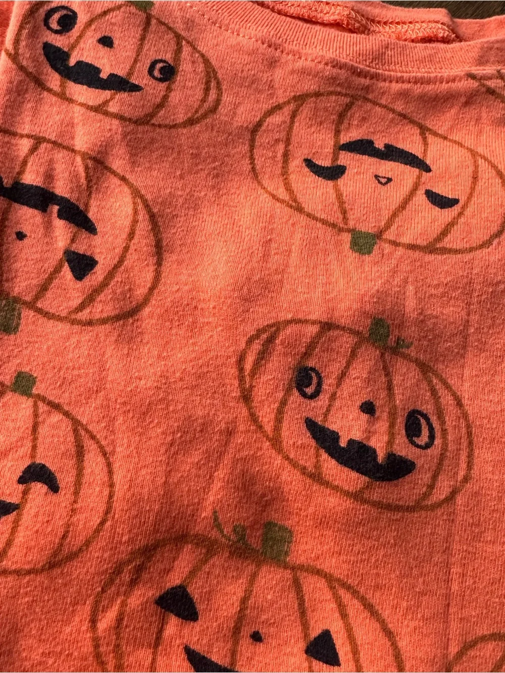 Carter's Orange Pumpkin Face Kids Pajama Set